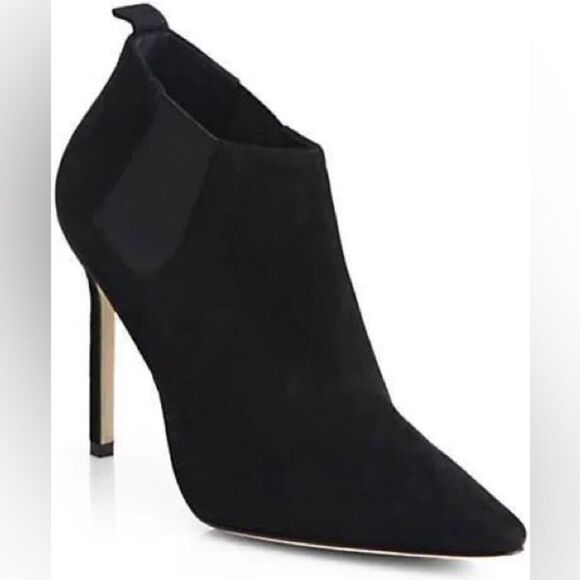 Manolo Blahnik Linuspla 105 Suade Pointy Ankle Boots Size Eu 39 - Picture 1 of 12